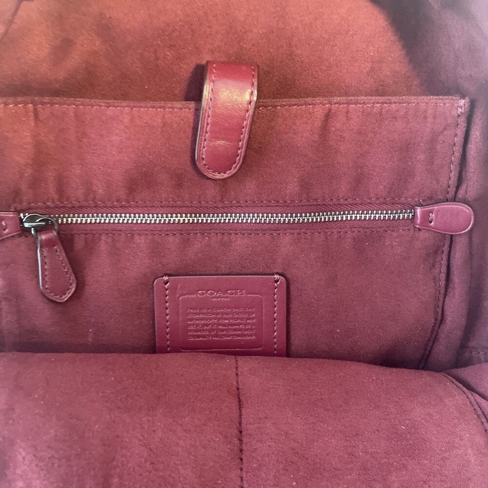 Coach New Year Barrow Backpack Red Coated Canvas Horse Carriage Varsity Stripe - Picture 11 of 14